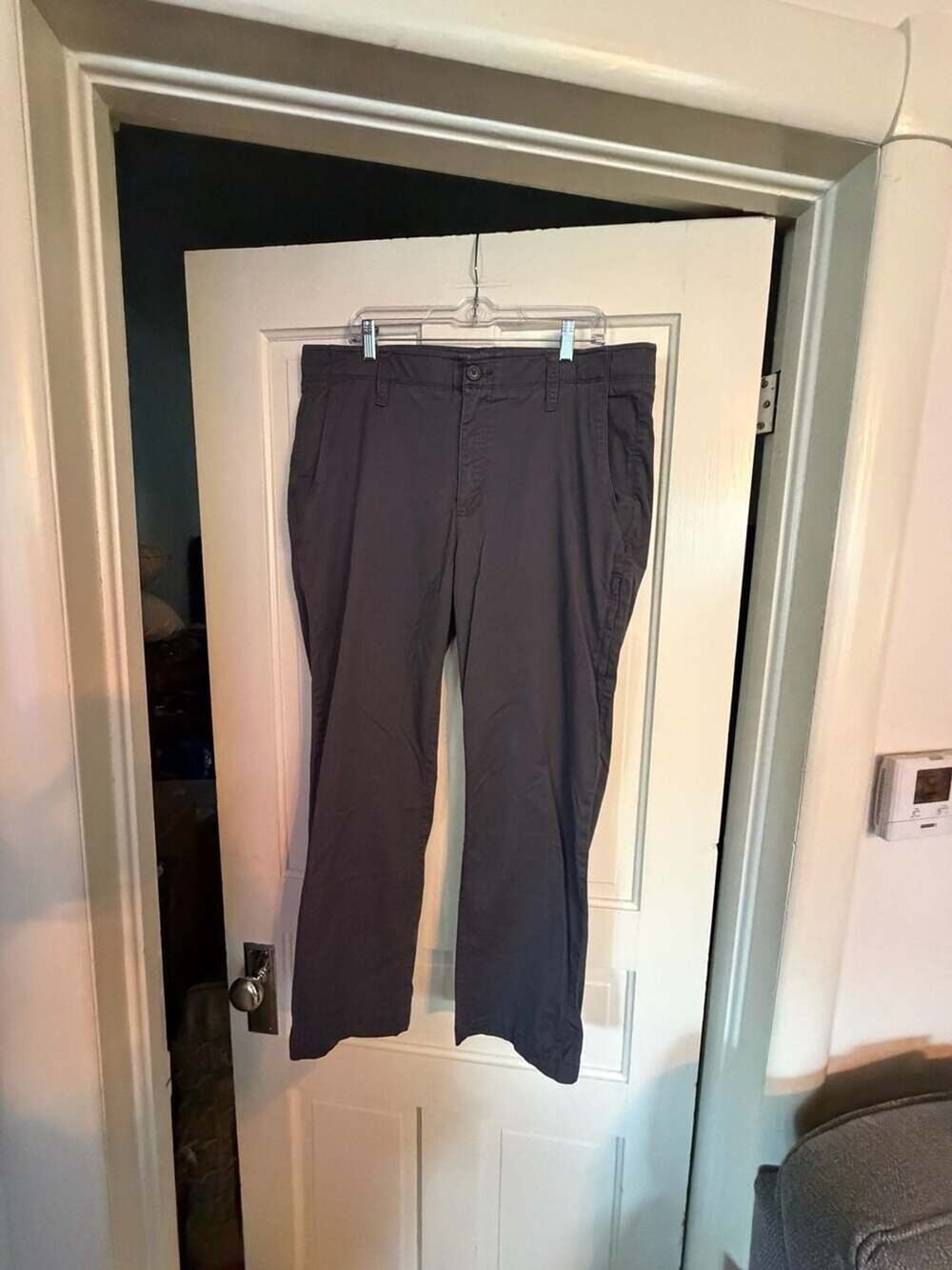Faded Glory Men's Charcoal Grey Straight Leg Chino Pants 38x30